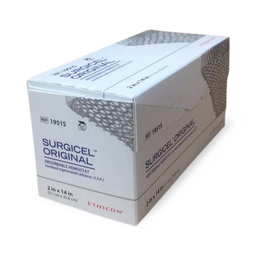 Box of 12 Ethicon Surgicel Original 1951S absorbable hemostat 2in x 14in strips