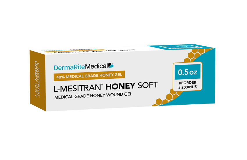 DermaRite L-Mesitran Honey Soft medical grade wound gel tube by SionBrands with 40 percent honey