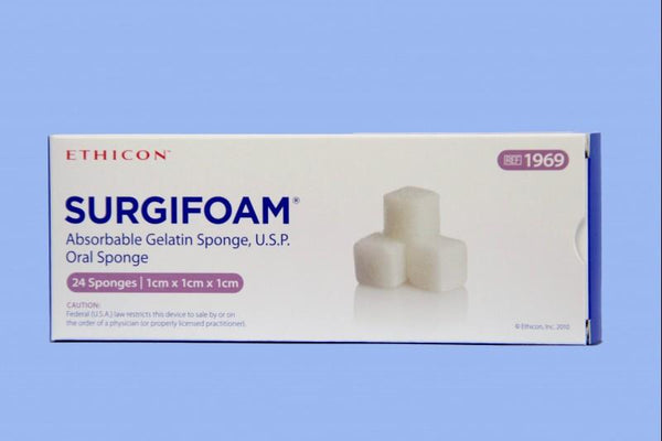 Ethicon SURGIFOAM 1969 absorbable oral gelatin sponge cubes box of 24 count by Johnson and Johnson