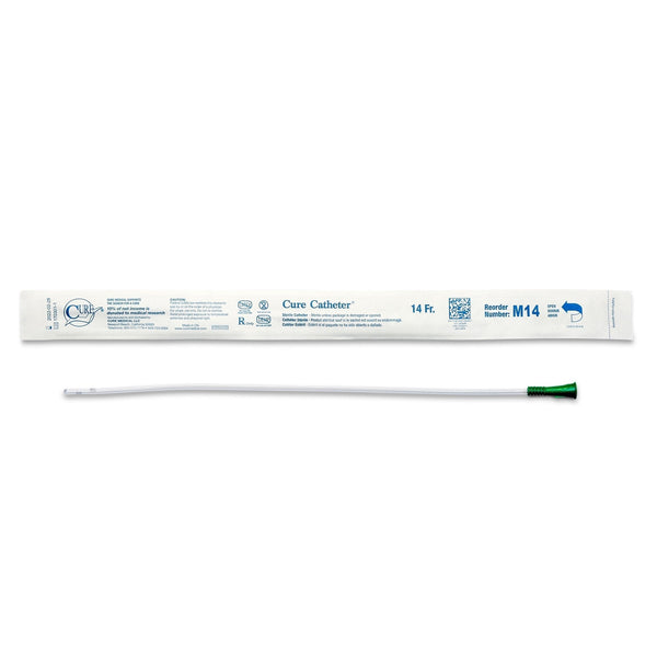 Cure Medical M14 intermittent catheter 14 French 6 inch straight tip pocket size male catheter at lexicon medical supply in Tucson