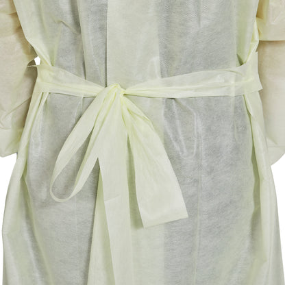 McKesson AAMI Level 2 Isolation Gown, Tie Neck Style, One Size Fits Most, Yellow