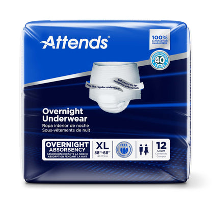Attends® Overnight Underwear with Extended Wear Protection, X-Large