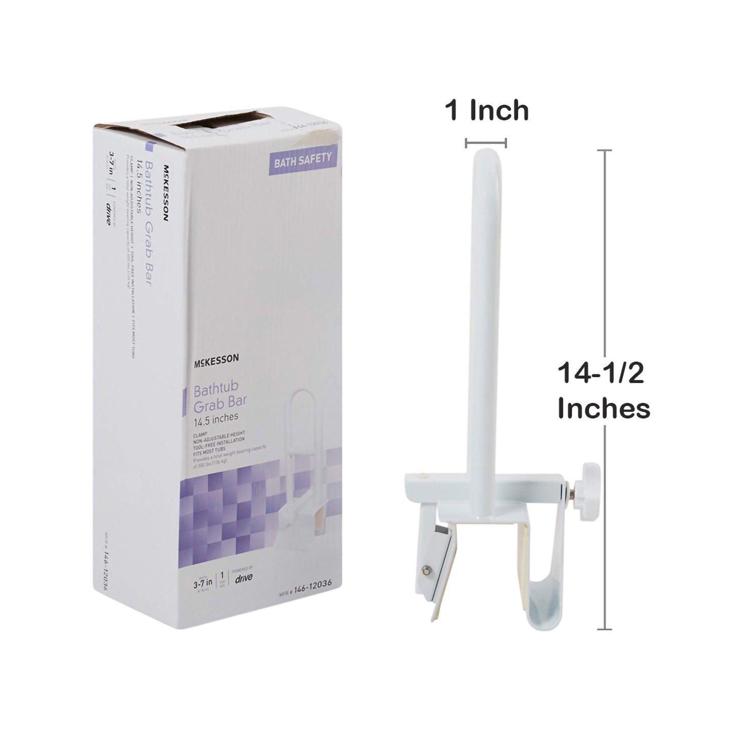 McKesson Bathtub Grab Bar, 14½-Inch Length