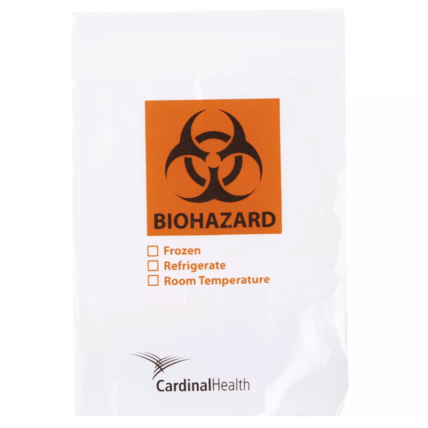 Cardinal™ Specimen Transport Bag, Biohazard Pictogram, Zip Closure, 6 x 9 Inch