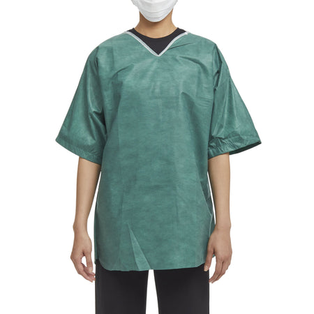 Graham Medical Products 62211 Short Sleeve Scrub Shirt, Green, Medium