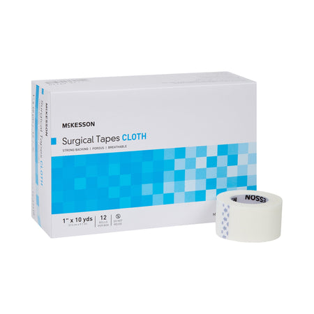 McKesson 16-47110 Silk-Like Cloth Medical Tape, 1 Inch x 10 Yard, White