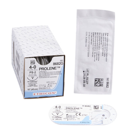 Ethicon 8682G Prolene Polypropylene Nonabsorbable Suture with Needle, Precision Reverse Cutting