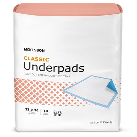 McKesson UPLT2336V120 Classic Plus Light Absorbency Underpads, 23 x 36 Inch