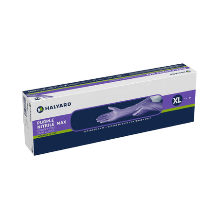 Halyard 44995 Purple Nitrile Max Extended Cuff Length Exam Glove, Extra Large
