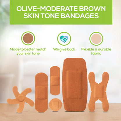 TruColour® Olive Adhesive Strips, Assorted Shapes and Sizes