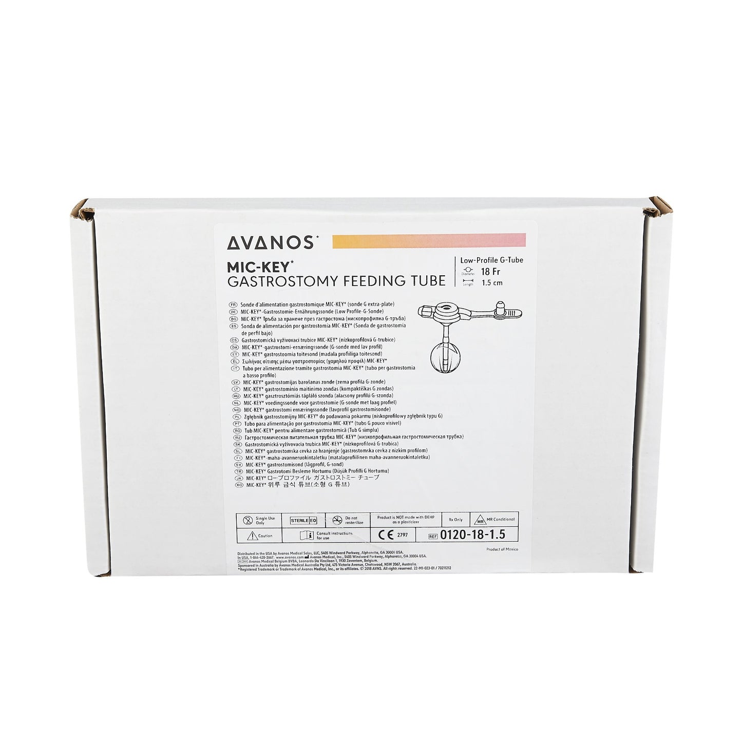 Mic-Key® Low Profile Gastrostomy Tube Kit, 18 Fr., 1.5 cm Tube