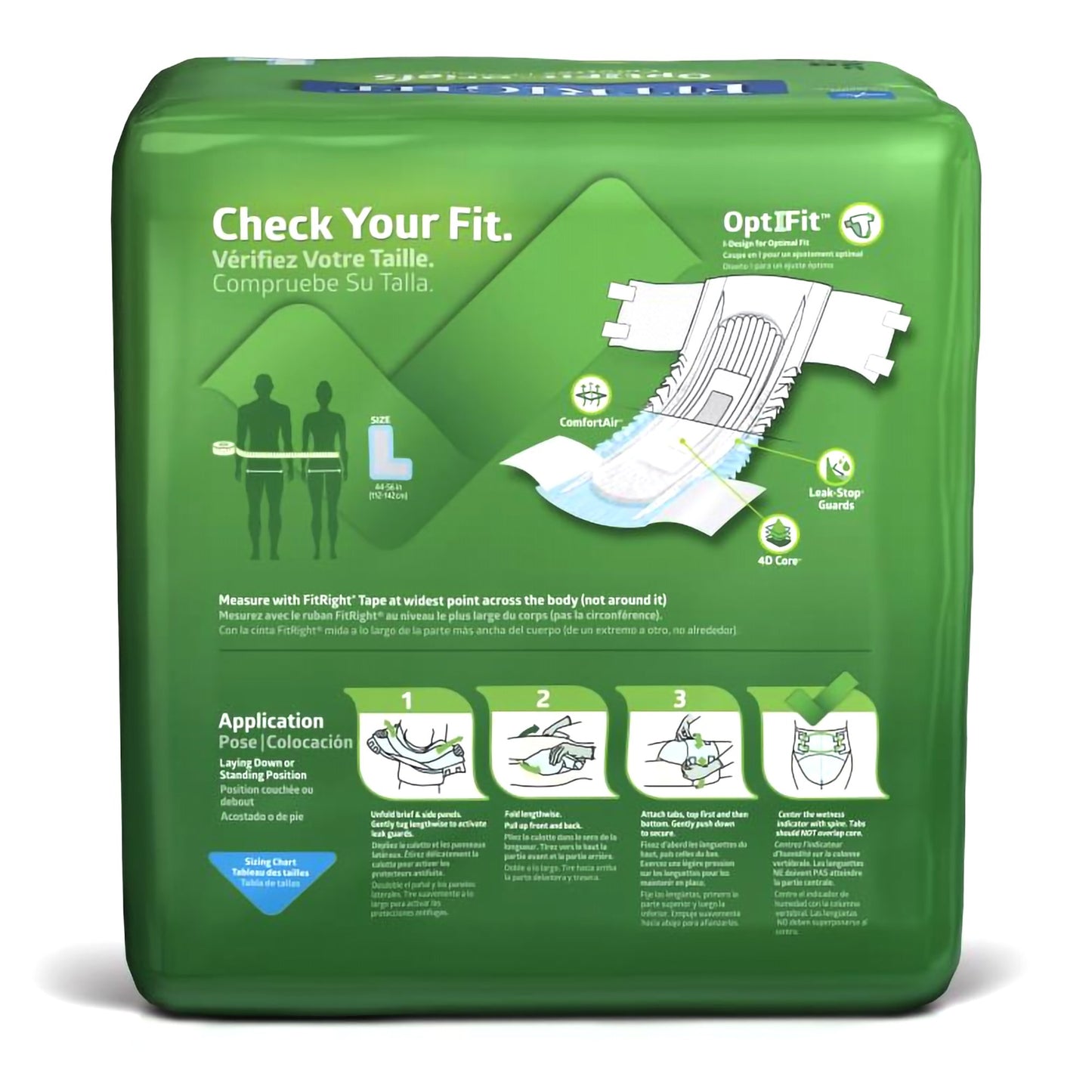 Incontinence Brief FitRight™ Plus Adult Large Unisex Disposable Moderate Absorbency