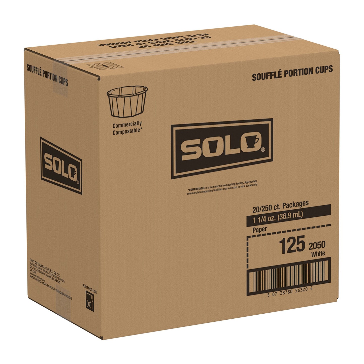 Solo Paper Souffle Cup, White, 1.25-ounce capacity