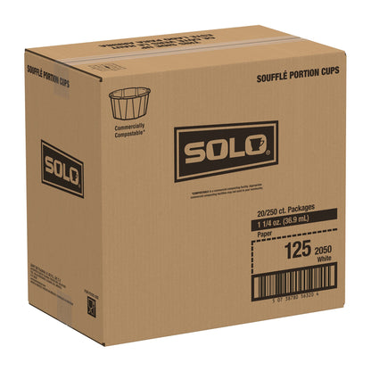 Solo Paper Souffle Cup, White, 1.25-ounce capacity