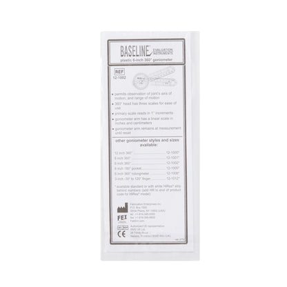 Baseline® 360° Head Plastic Goniometer, 6 Inch Arms