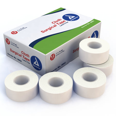 Dynarex 3562 Cloth Medical Tape, 1 Inch x 10 Yard, White