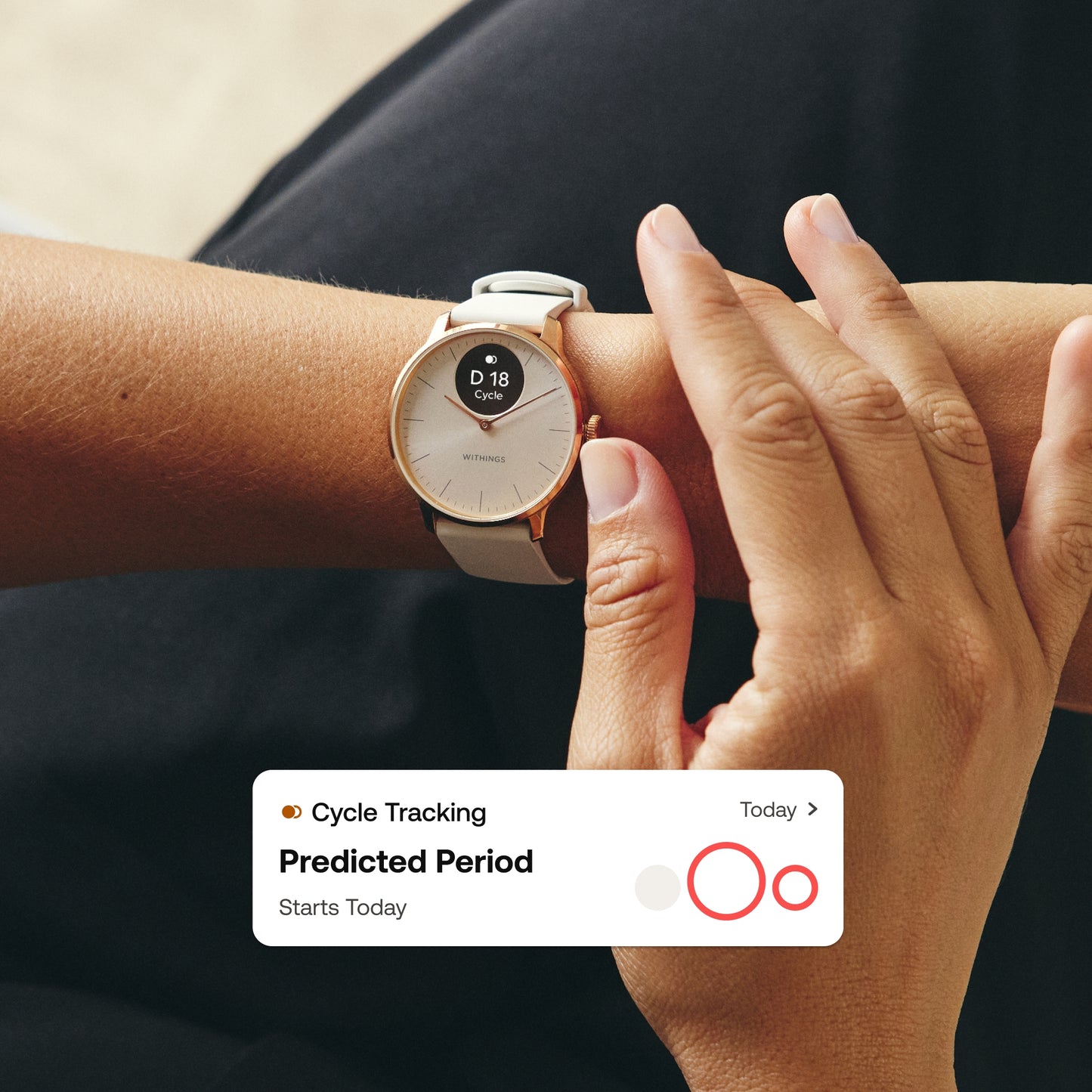 Withings ScanWatch Light Smart Watch, 37mm, Sand