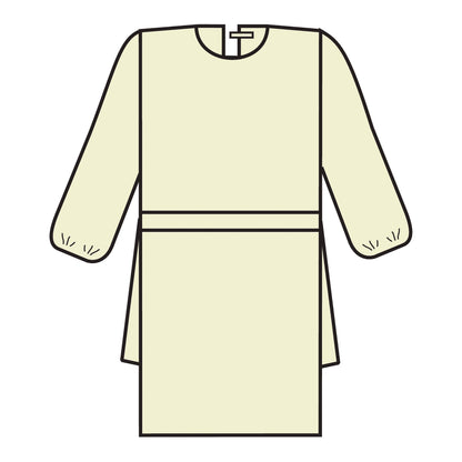 Halyard Protective Procedure Gown, Large, Yellow