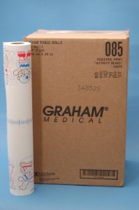Graham Medical Products 70085N Activity Bears Crepe Table Paper, 18 Inch x 125 Foot, Print