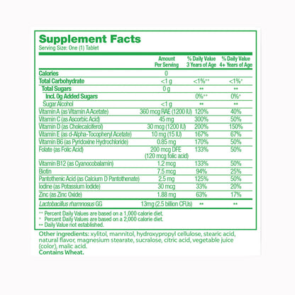 Culturelle® Kids Multivitamin + Probiotic Chewable Tablets Natural Fruit Punch