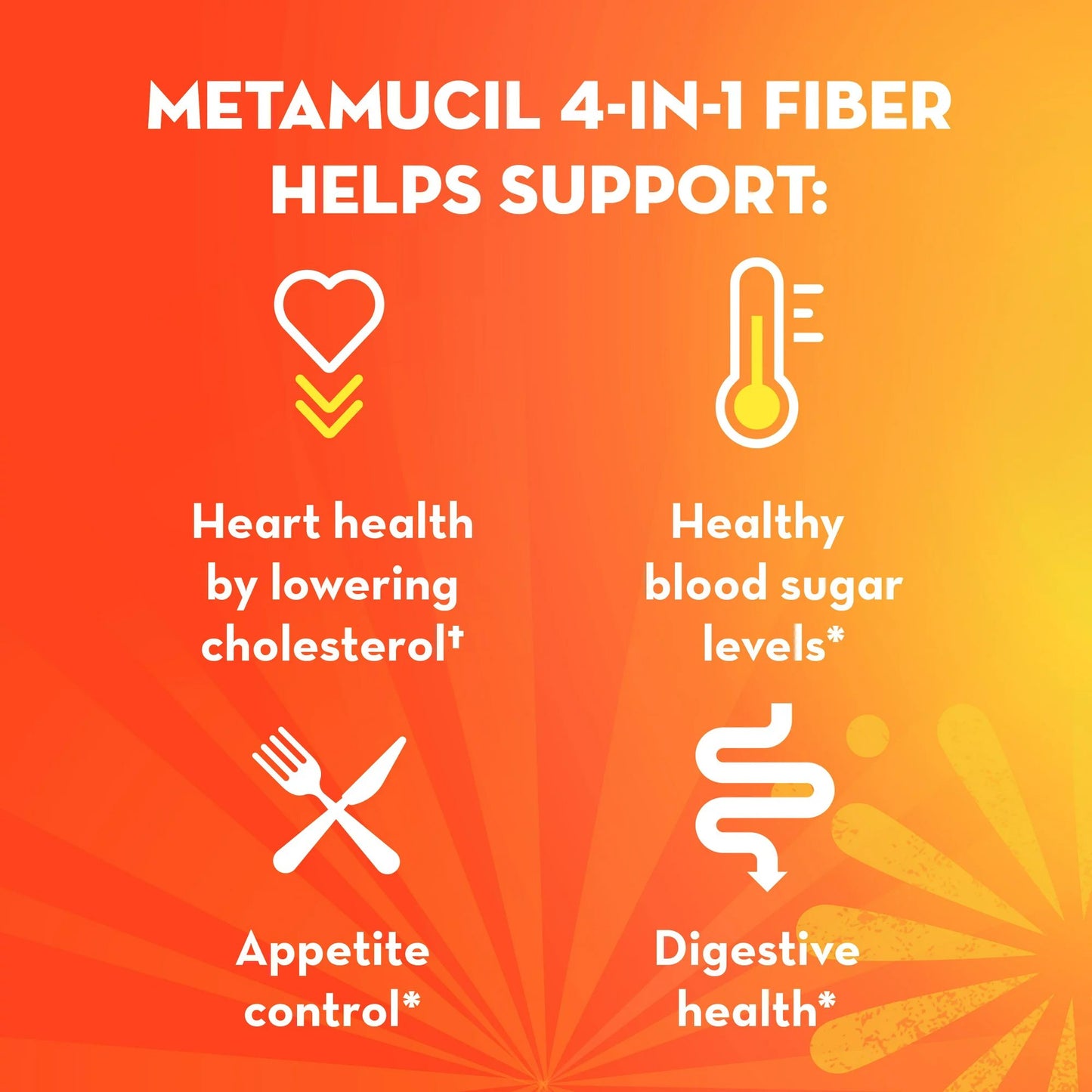 Metamucil® Psyllium Fiber Supplement, Orange Powder