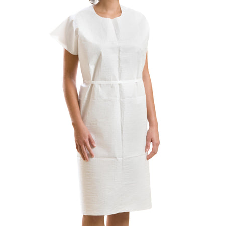 Graham Medical Products 44506 Patient Exam Gown, White, One Size Fits Most