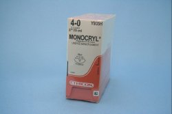 Ethicon Y935H Monocryl Poliglecaprone Absorbable Suture with Needle, Reverse Cutting Monofilament