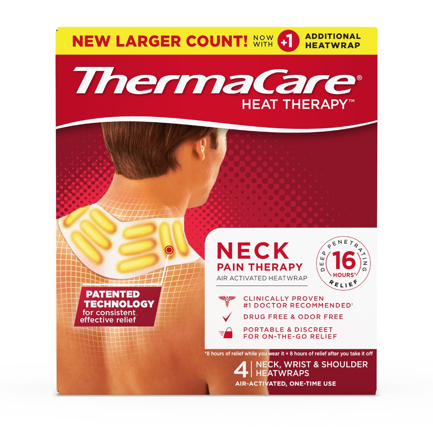 Instant Hot Patch ThermaCare® HeatWraps Neck / Shoulder / Wrist One Size Fits Most Nonwoven Material Cover Disposable