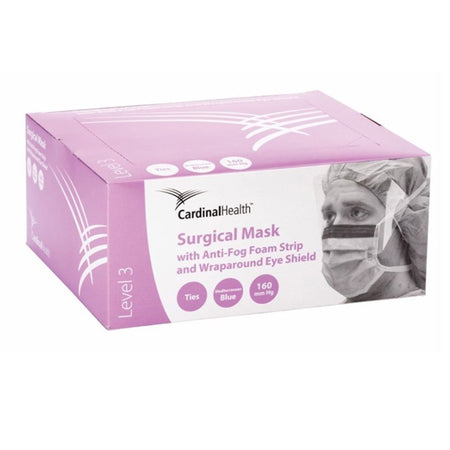 Cardinal AT76835 Surgical Mask Health Anti-fog Adhesive ASTM Level 3 Tie Closure One Size Fits Most