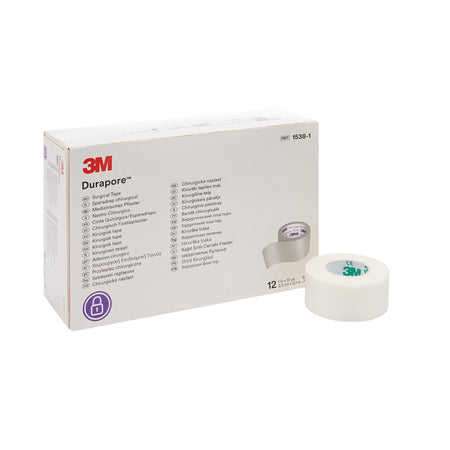Solventum 1538-1 3M Durapore Silk-Like Cloth Medical Tape,1 Inch x 10 Yard