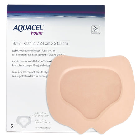 ConvaTec 420828 Aquacel Silicone Adhesive with Border Silicone Foam Dressing, 8 x 9 Inch