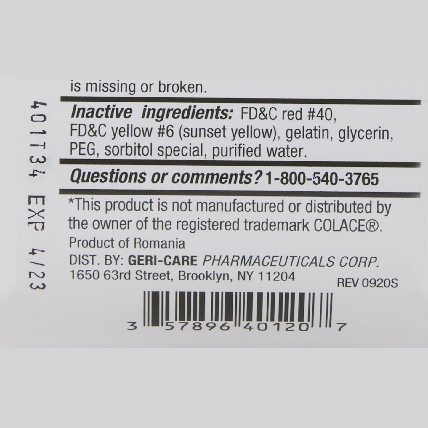 Geri-Care® Docusate Sodium Stool Softener