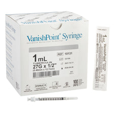 VanishPoint® 1 mL Tuberculin Syringe with Needle, 27 Gauge, 1/2 Inch Needle Length