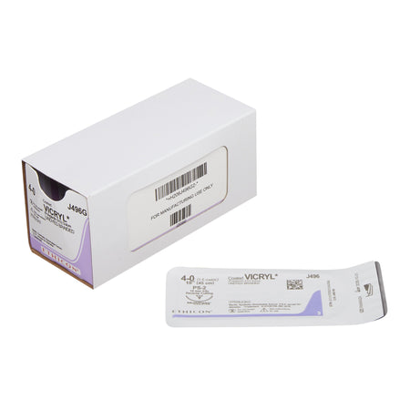 Ethicon J496G Coated Vicryl Polyglactin 910 Absorbable Suture with Needle, Precision Reverse Cutting