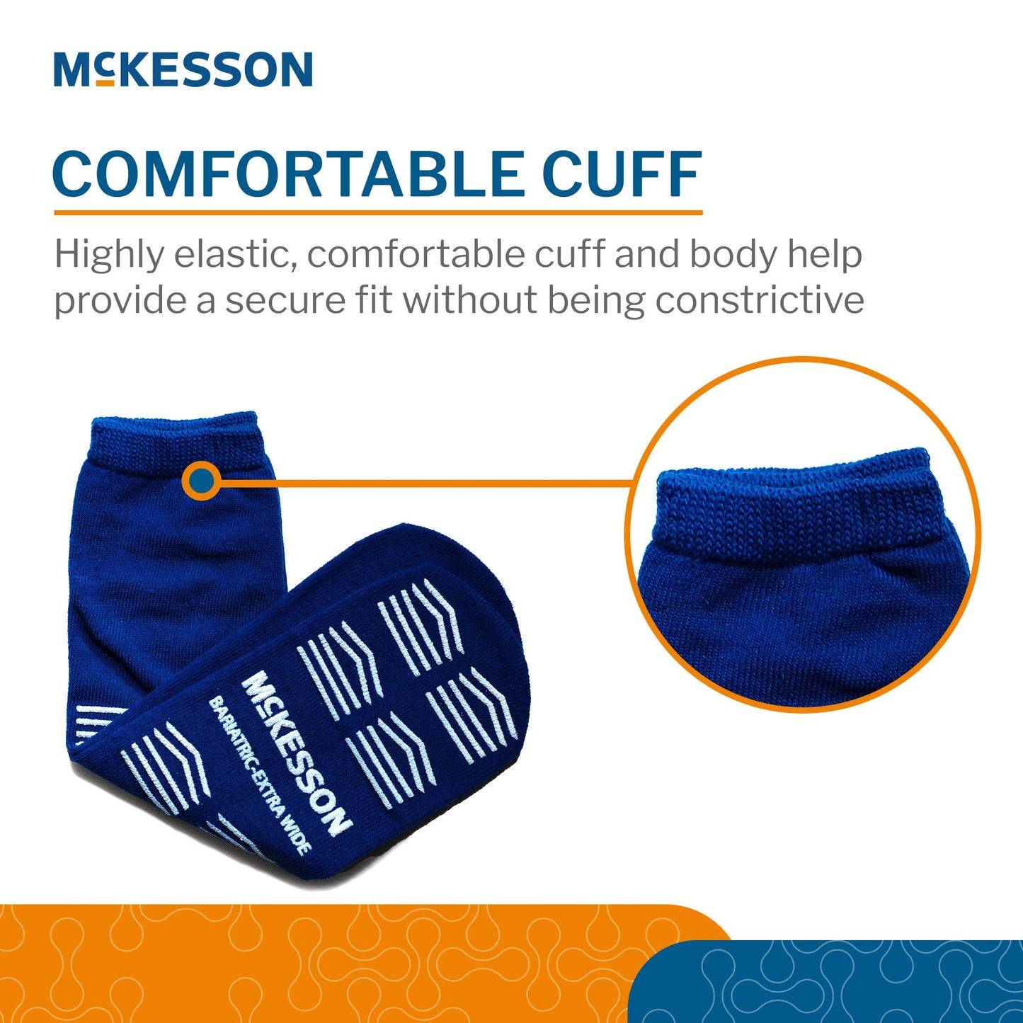 Slipper Socks McKesson Unisex Adult Bariatric / X-Wide Double Tread Single Patient Use Royal Blue