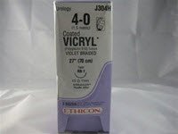 Ethicon J304H Coated Vicryl Polyglactin 910 Absorbable Suture with Needle, Taper Point Braided