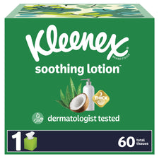 Facial Tissue Kleenex® Soothing Lotion® White 8-2/5 X 8-1/2 Inch 60 Count