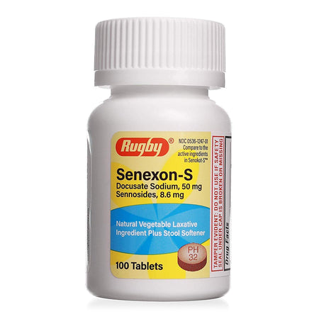 Major Pharmaceuticals 536124701 Laxative / Stool Softener Tablet 100 per Bottle 50 mg - 8.6 mg Strength