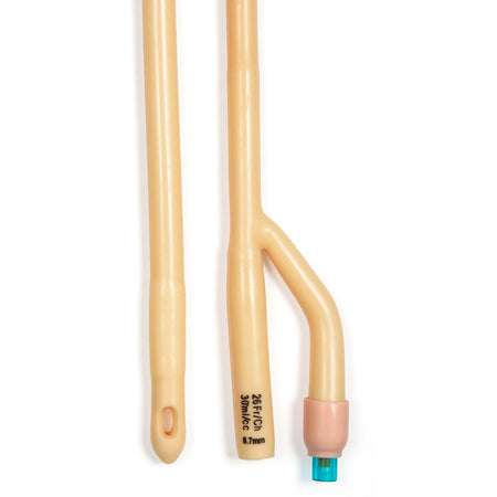 Dynarex 4954 Foley Catheter, 14 Fr., 30 cc, 2-Way, Standard Tip