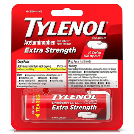 Johnson & Johnson Consumer 304490400 Tylenol Extra Strength Acetaminophen Pain Relief