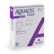 Convatec 420619 Aquacel® Silicone Adhesive with Border Silicone Foam Dressing, 5 x 5 Inch