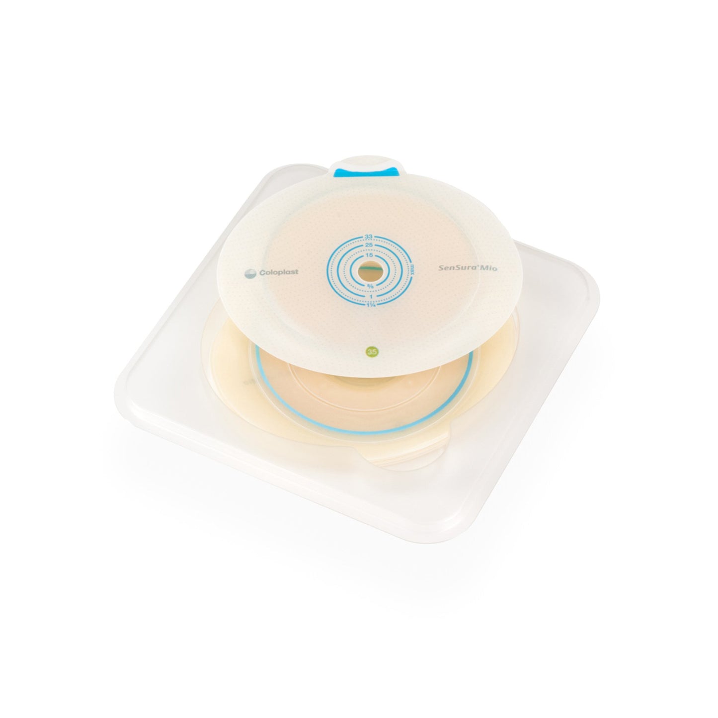 SenSura® Mio Flex Flat Ostomy Barrier, Trim to Fit 10 – 33 mm, Green Match