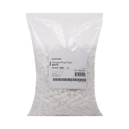 McKesson Tube Closure Flanged Plug Cap White Polyethylene 1000 per Bag