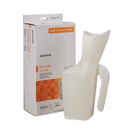 McKesson 146-RTLPC23201-F Female Urinal without Cover, 32 oz. / 946 mL, Translucent
