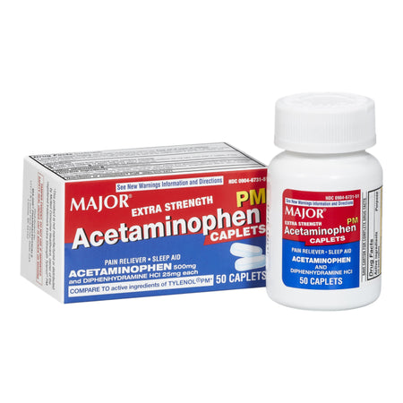 Major Pharmaceuticals 904673151 Allergy Relief Major 500 mg - 25 mg Strength Caplet 50 per Bottle