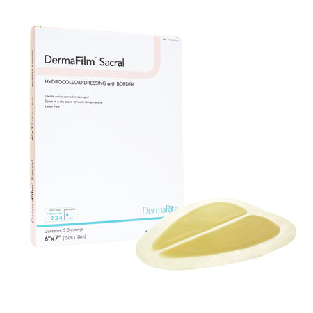 DermaRite 00279E DermaFilm Hydrocolloid Dressing, 6 x 7 Inch Sacral