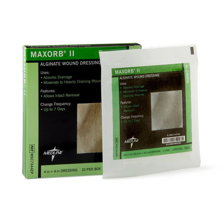 Medline MSC7344EP Maxorb II Alginate Dressing, 4 x 4 inch