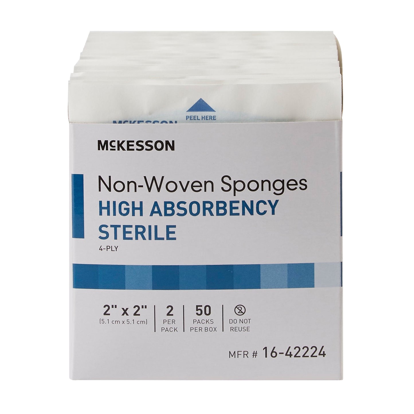 McKesson Sterile Nonwoven Sponge, 2 x 2 Inch, 4-Ply