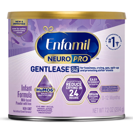 Mead Johnson 133039 Infant Formula Enfamil NeuroPro Gentlease Unflavored 7.2 oz. Can Powder Milk-Based Crying