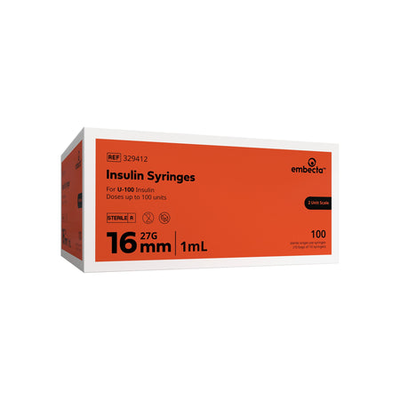 embecta 329412 Micro-Fine Insulin Syringe with Needle
